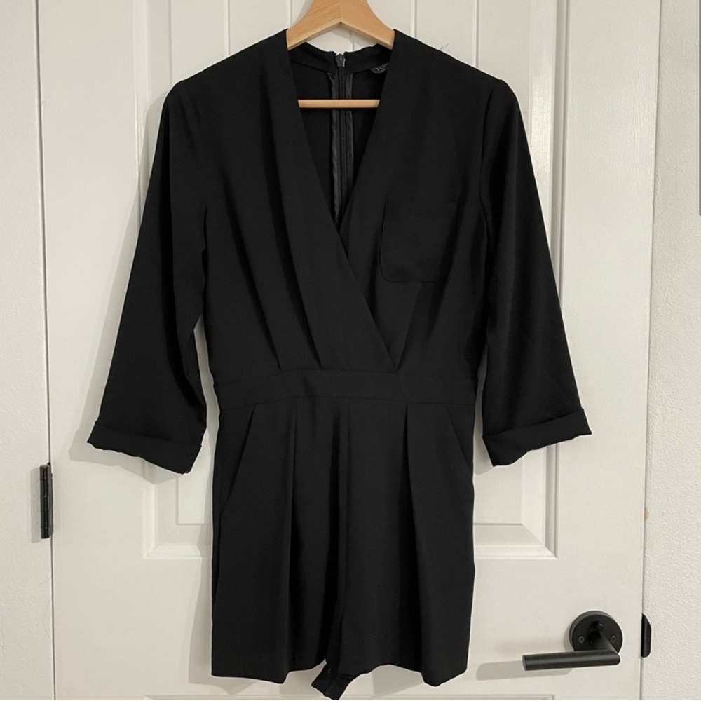 Topshop Black Long Sleeves Romper